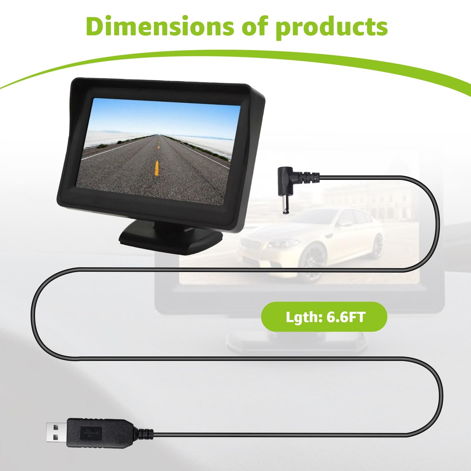 USB to DC Car Charger Power Cord for Furrion FOS07TADS Vision S Monitor,Compa…
