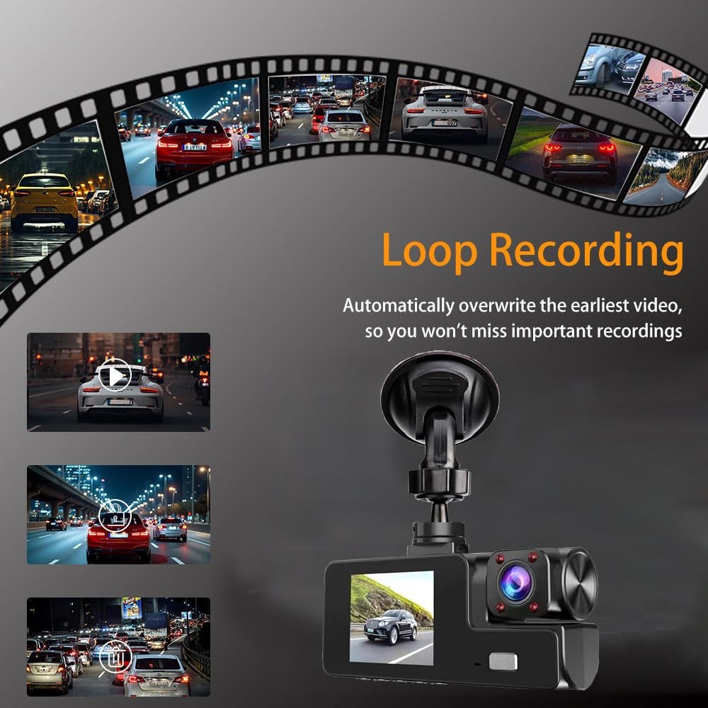 1080P Dual Dash Camera for Car Front and Inside Dashcam Car Security Video Re…
