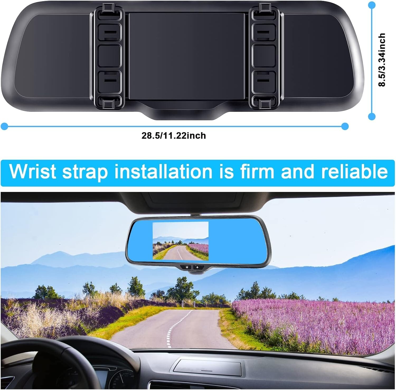 Cámara de respaldo para automóvil Monitor HD 1080P Cámara de espejo retrovisor
