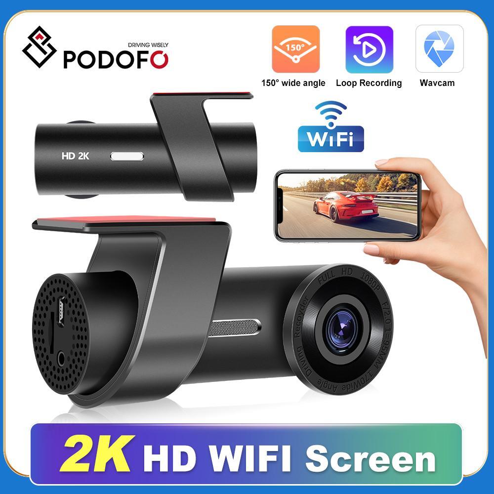 Podofo Dash Cam View HD 2K WiFi Front Car Camera for Embedded Logo Degree Wide