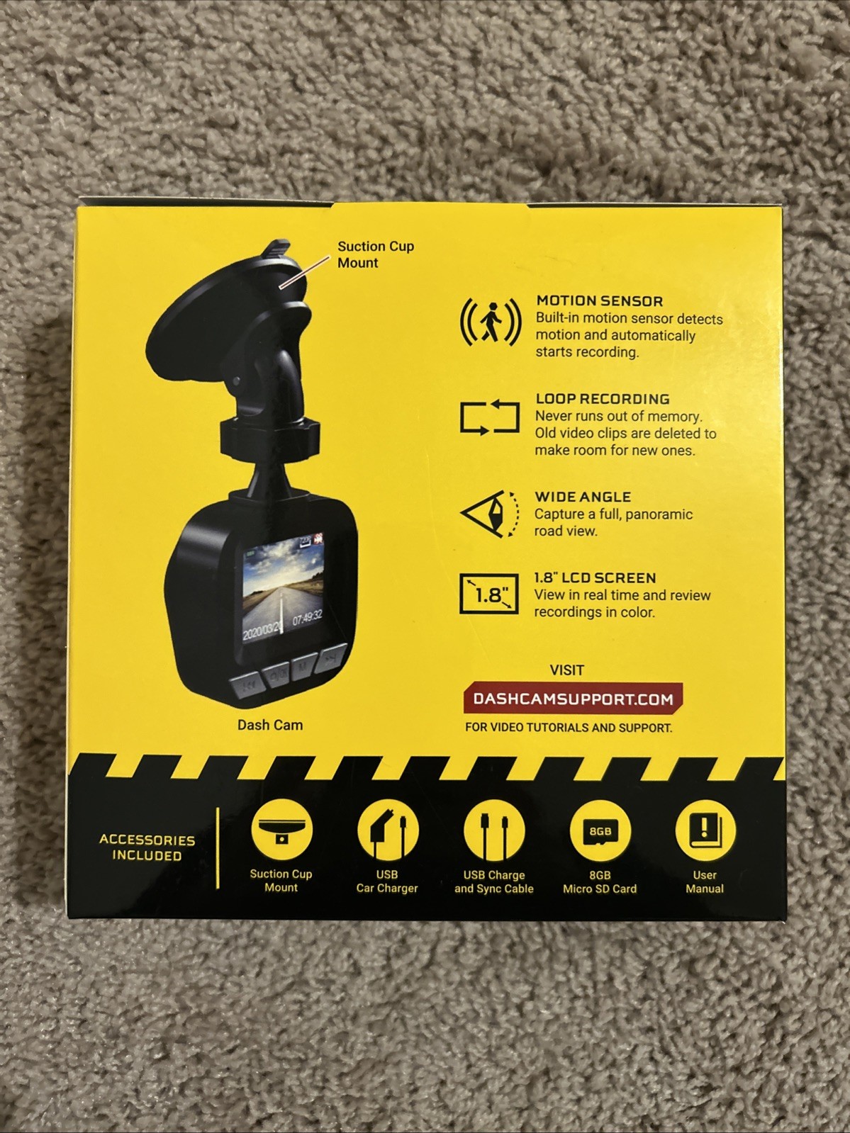 NEW SEALED Pilot DASH CAM 720P HD Resolution w 8GB SD Card Your On Board Witness