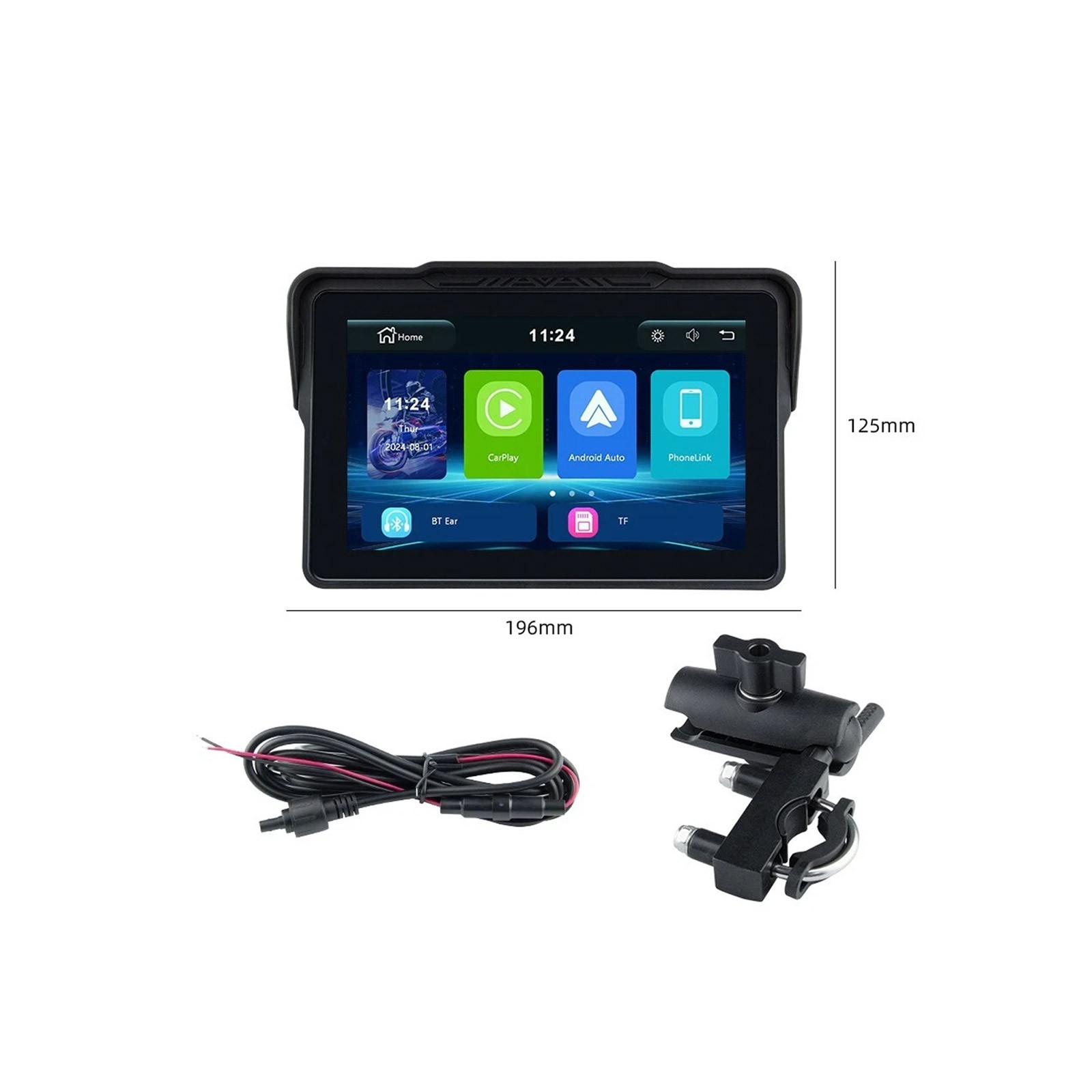 7 inch Motorcycle Android Auto Wireless IPS Touch Screen Carplay + Camera +TPMv6