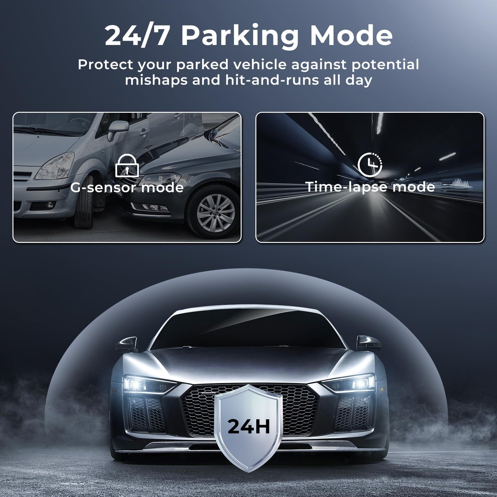 Dash Cam Front and Rear, 4K+2.5K+1080P with 170° Fisheye Lens, Full HD Dash C…