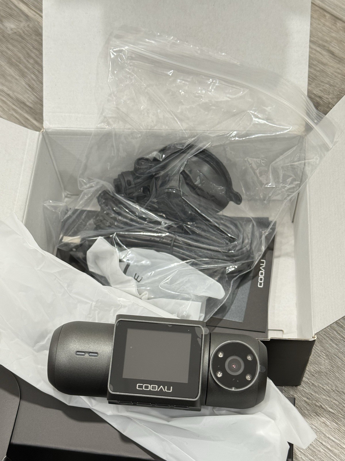 COOAU D30S 4K Dash Cam with GPS Wi-Fi Front & Inside Uber Car Camera, Night Vis.