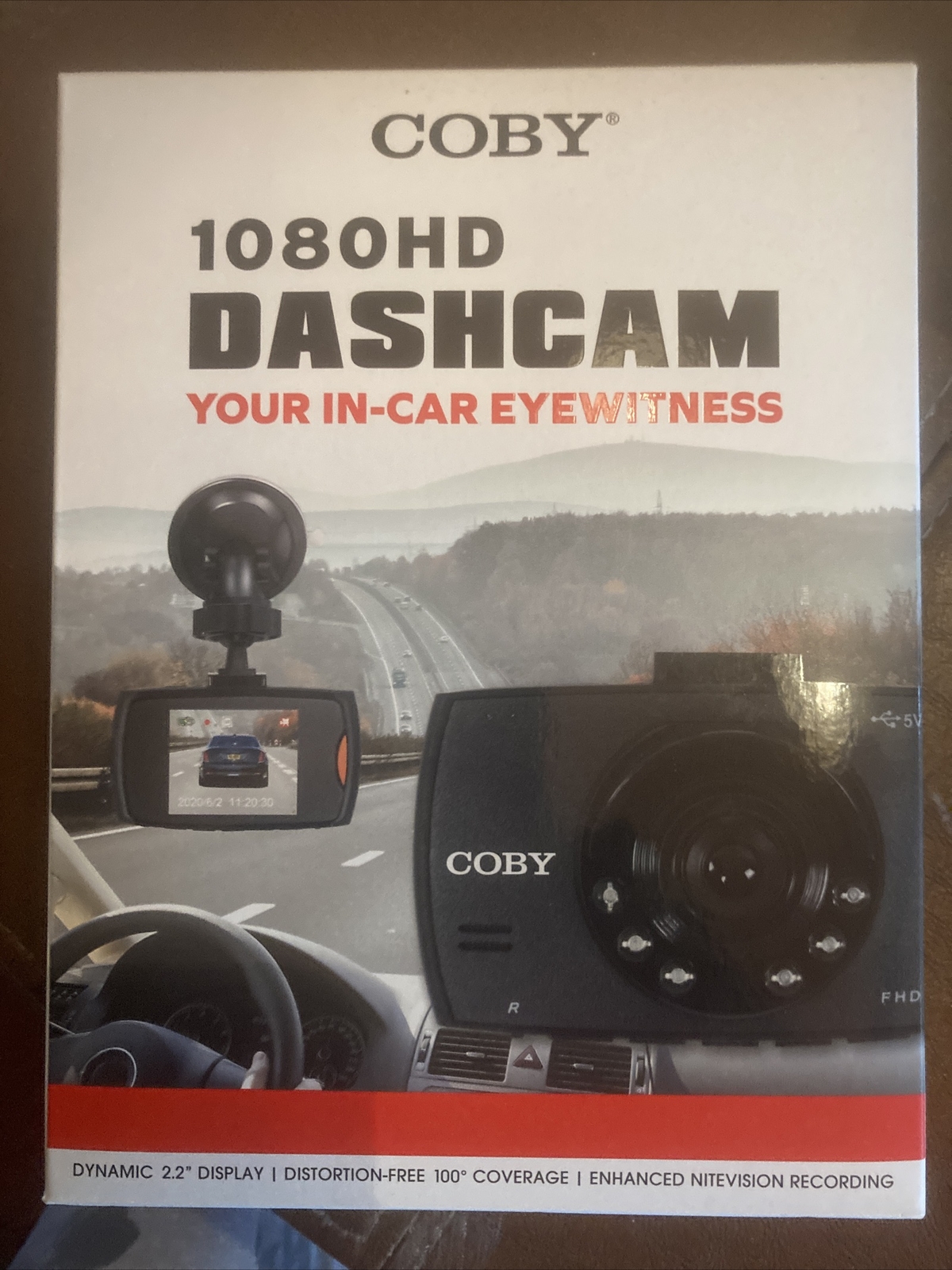 Dashcam 1080HD Coby black 2.2″ display *New*