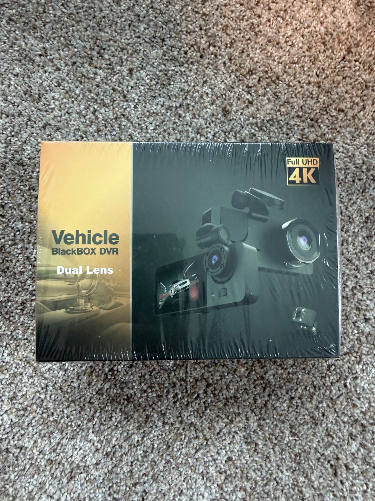 Vehicle Dual Lens BlackBox DVR Full UHD 4k Black Dash Camera