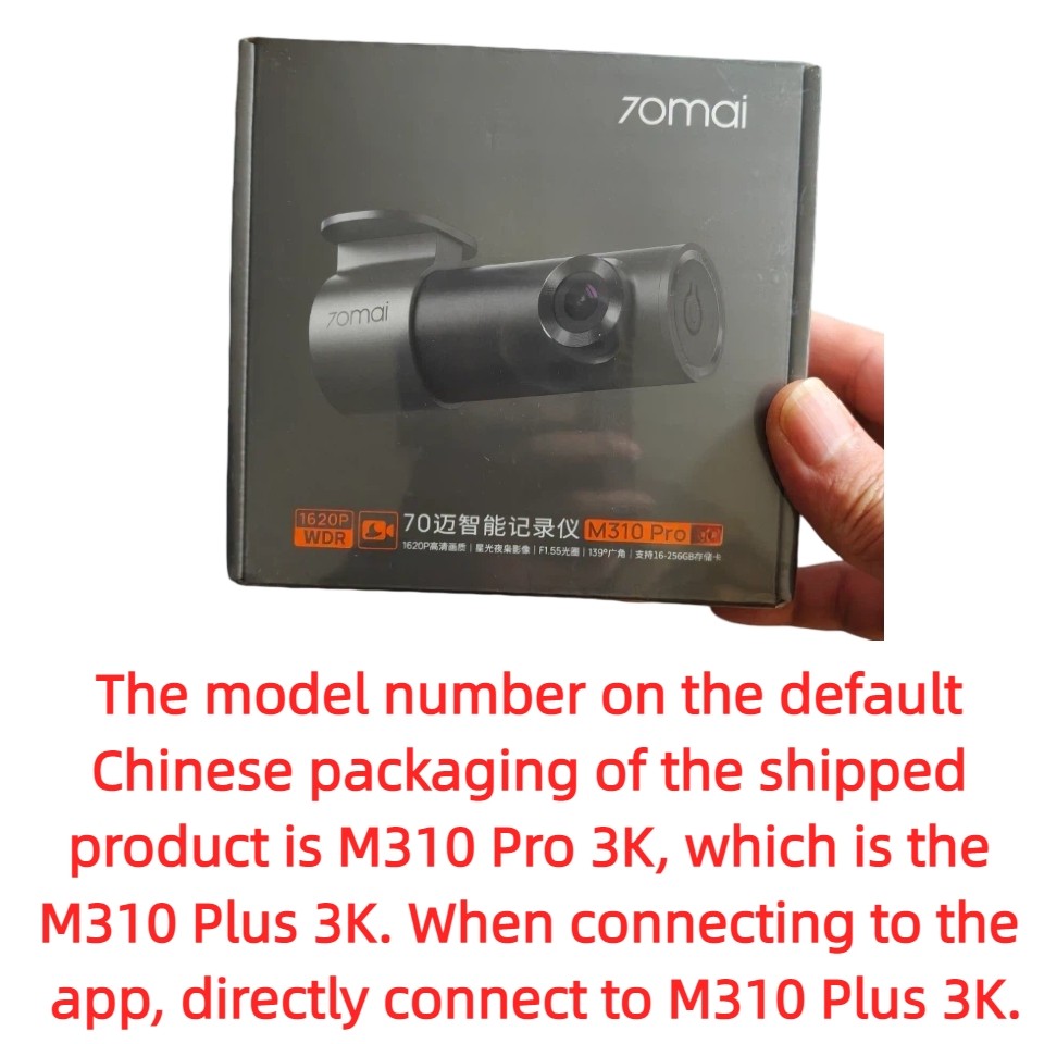70mai M310 Plus 2K Car Dash Cam APP Smart Dashcam Video Recording Camera DVR AU