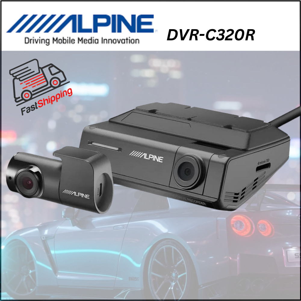 ALPINE DVR-C320R / Premium HD FRONT & REAR DASH CAMERA W/ Wi-Fi & DRIVE ASSIST