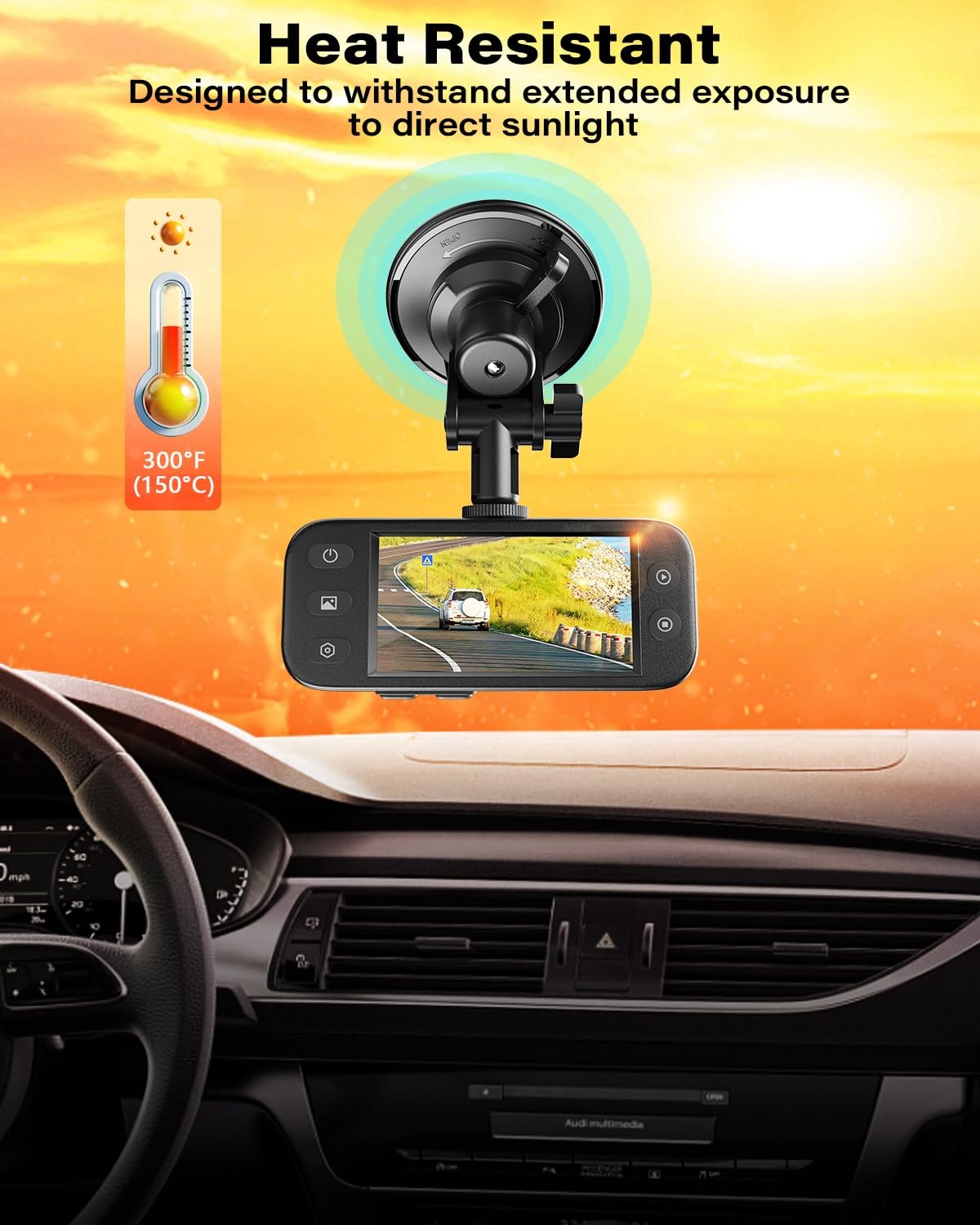 APPS2Car 2.15″ Adhesive Sticky Pads for Dash Cam with Round 2.15″, Gray