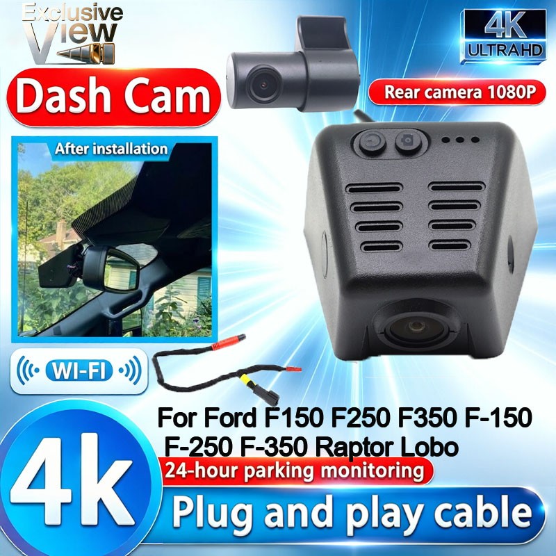 4KWifi DVR Dash Cam Camera For Ford F150 F250 F350 F-150 F-250 F-350 Raptor Lobo