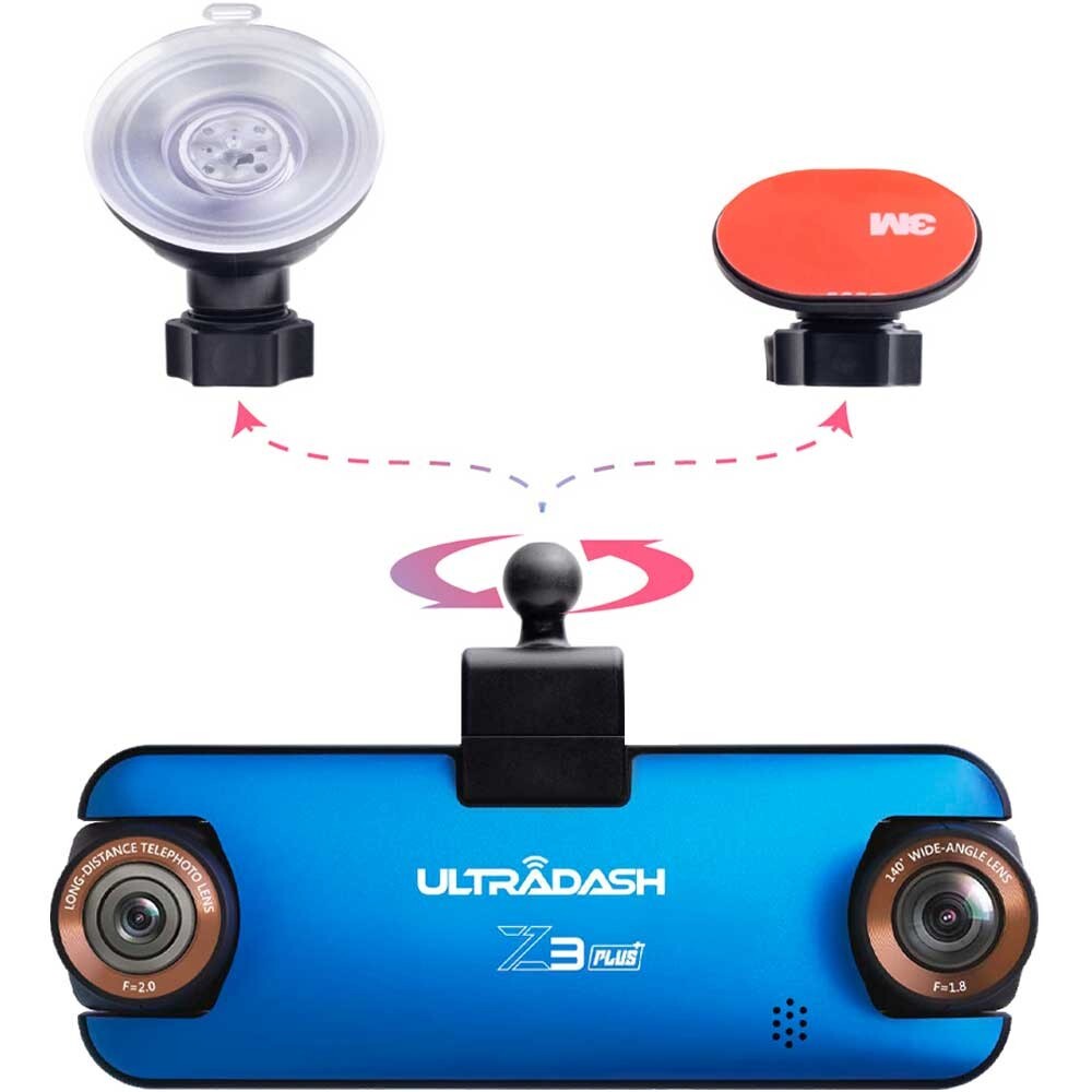 Dash Cam Bundle – UltraDash Z3+ Standard & R1 Rear Cam & HW1-B with 64GB SD Card