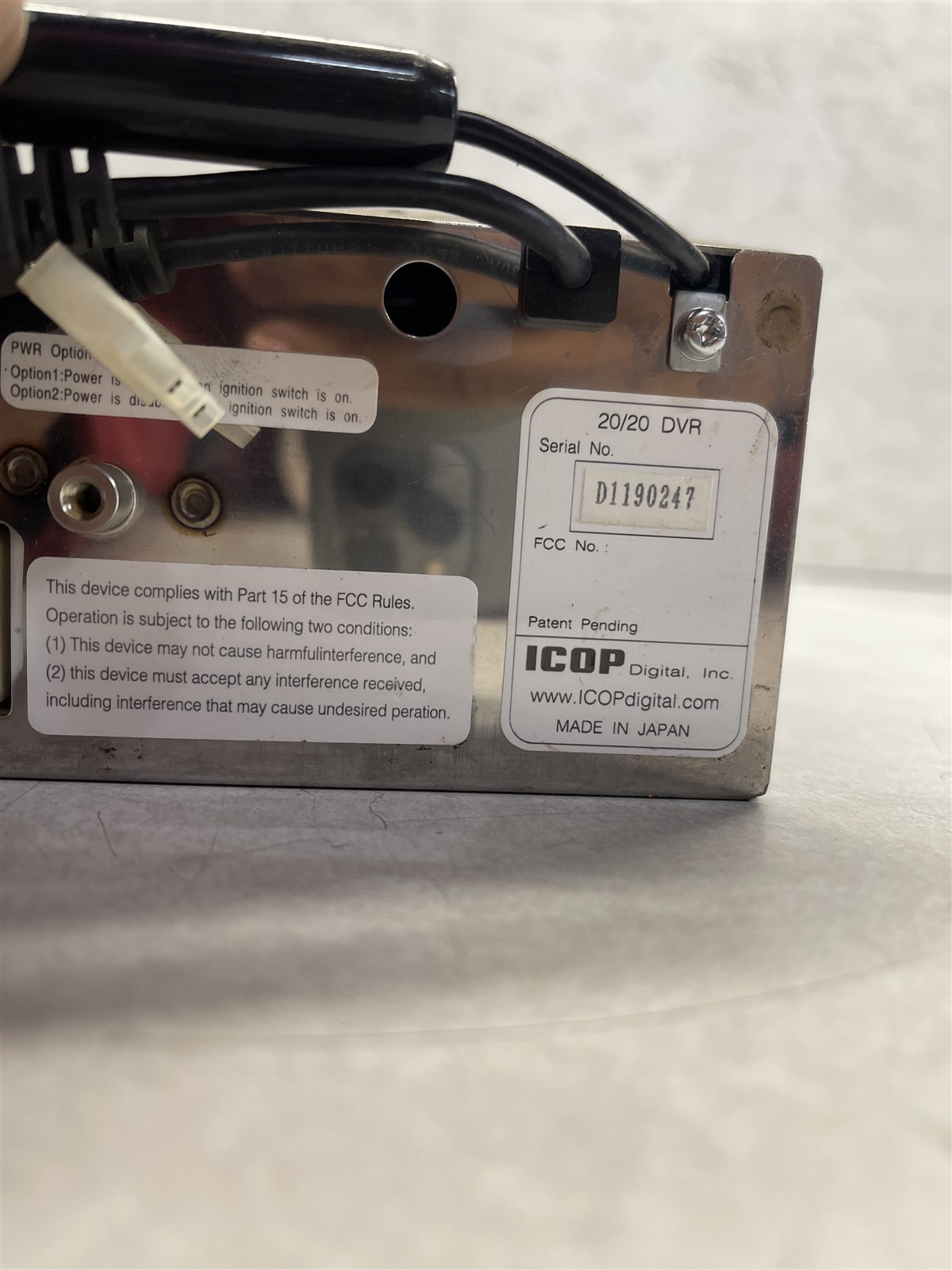 ICOP RADIO 20/20 IN-VEHICLE MONITOR AS-IS/FOR PARTS