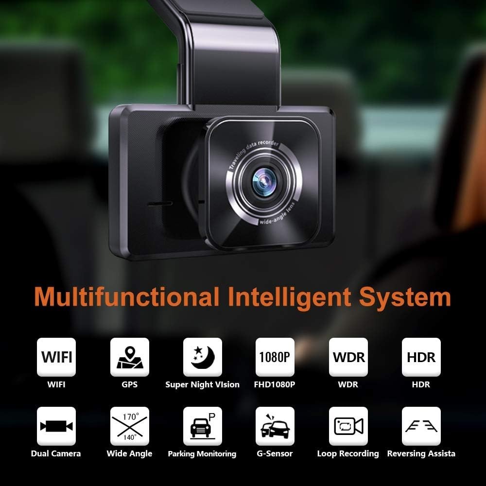 AUTOWOEL D330-GD Car DVR Camera WIFI Coordinates 1080P HD Night Vision Dash Cam