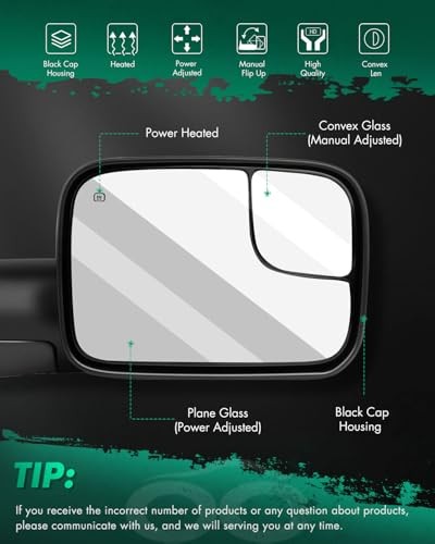 Right Passenger Side Rear View Mirror Fit 2002-2008 02-08 for Dodge Ram 1500