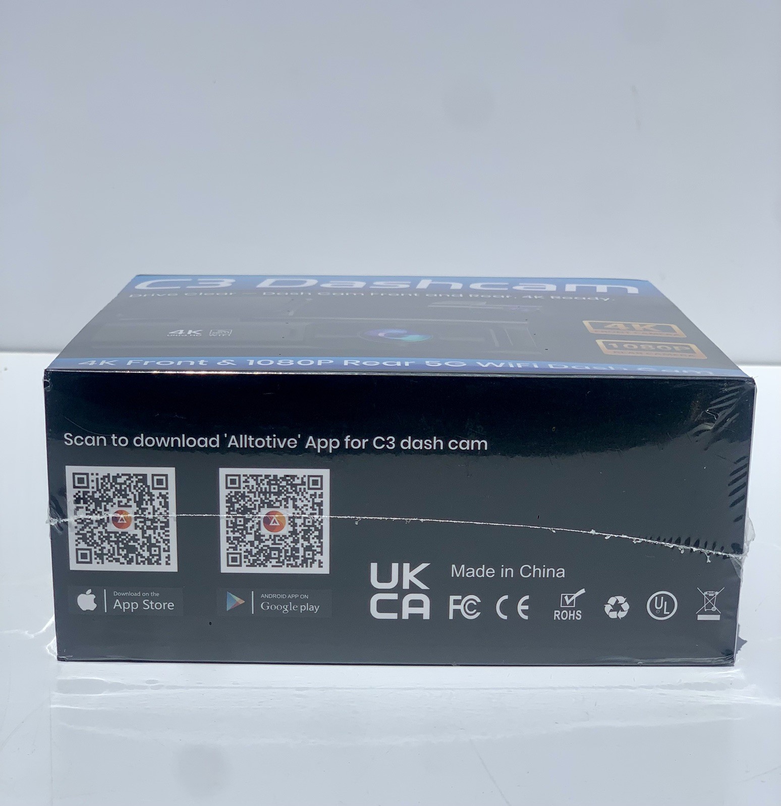 C3 Dashcam 4K UHD+1080P Front & Rear with 64GB Card 5Ghz Wi-Fi App Alltotive NEW