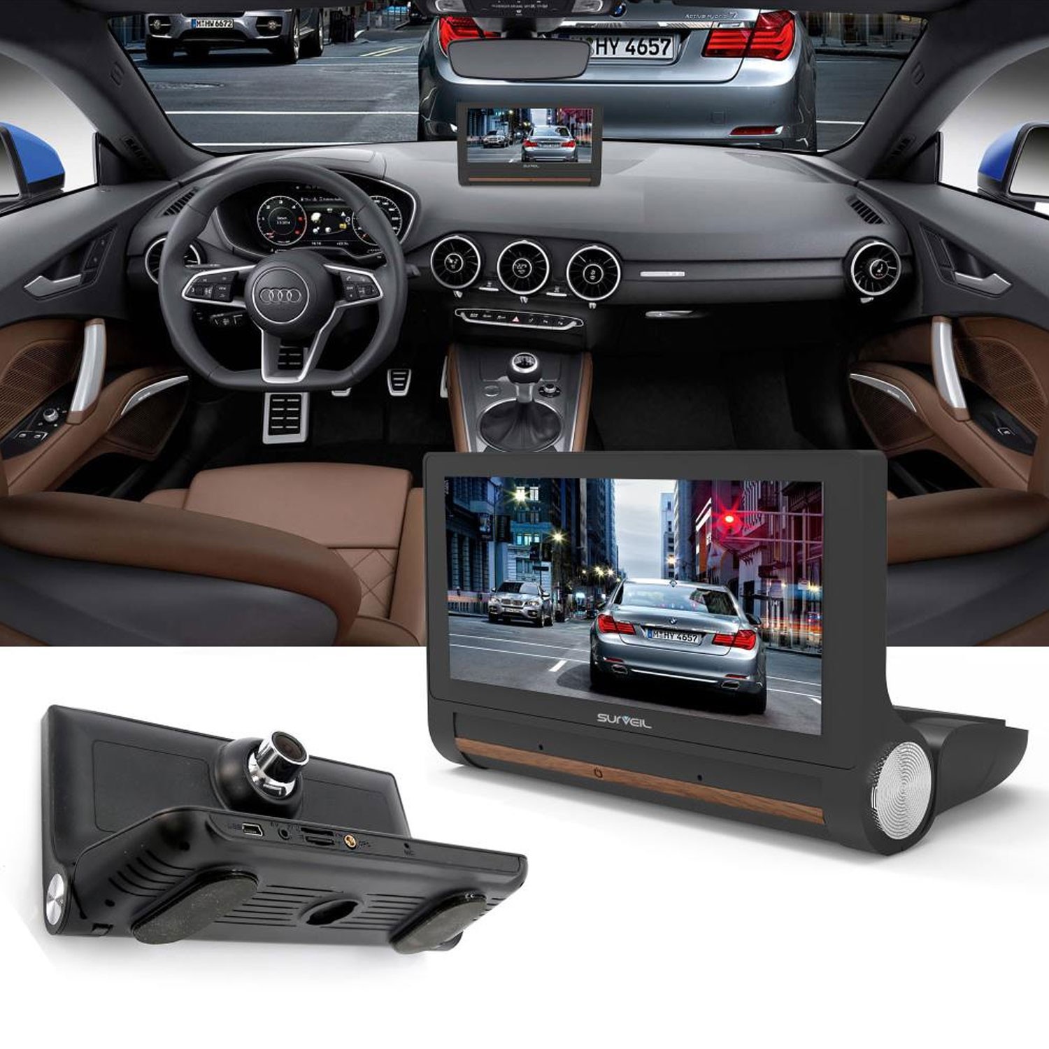 Pyle Surveil Wireless Android GPS Dash Cam and Backup Camera w/ 7″ Display(Used)