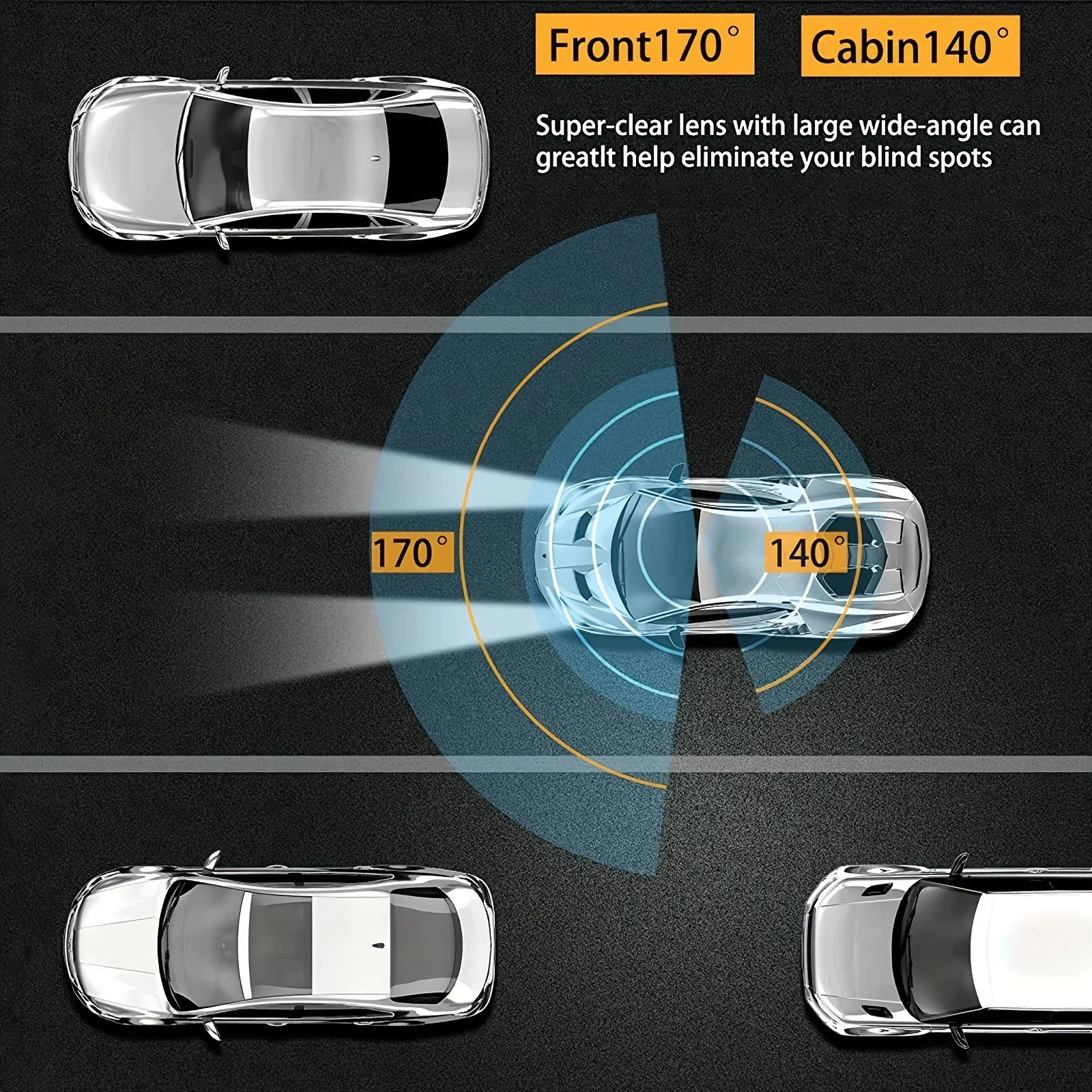 1080P WIFI Dual Camera Dash Cam For Cars Front And Inside Car Camera With IR