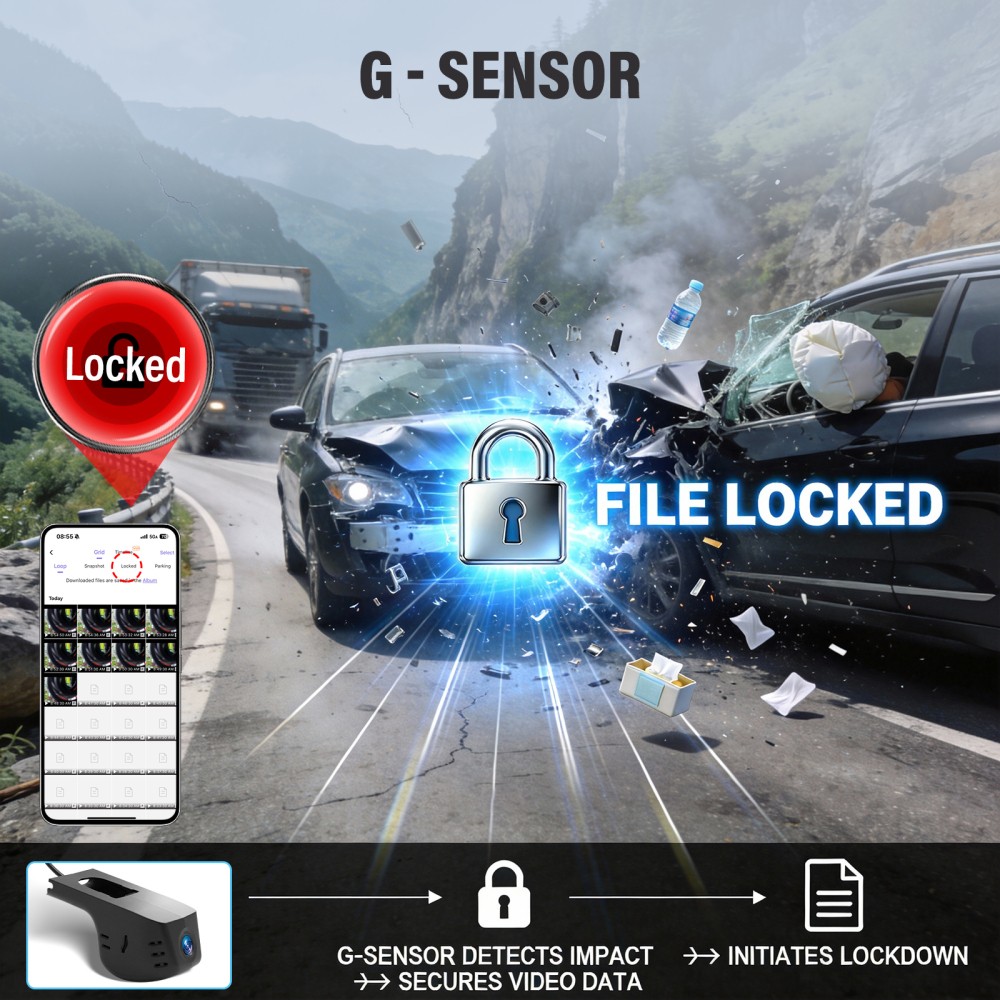 4K Dash Cam for Ford F150 F250 2021-2025 WiFi G-Sensor 2160P Night Vision