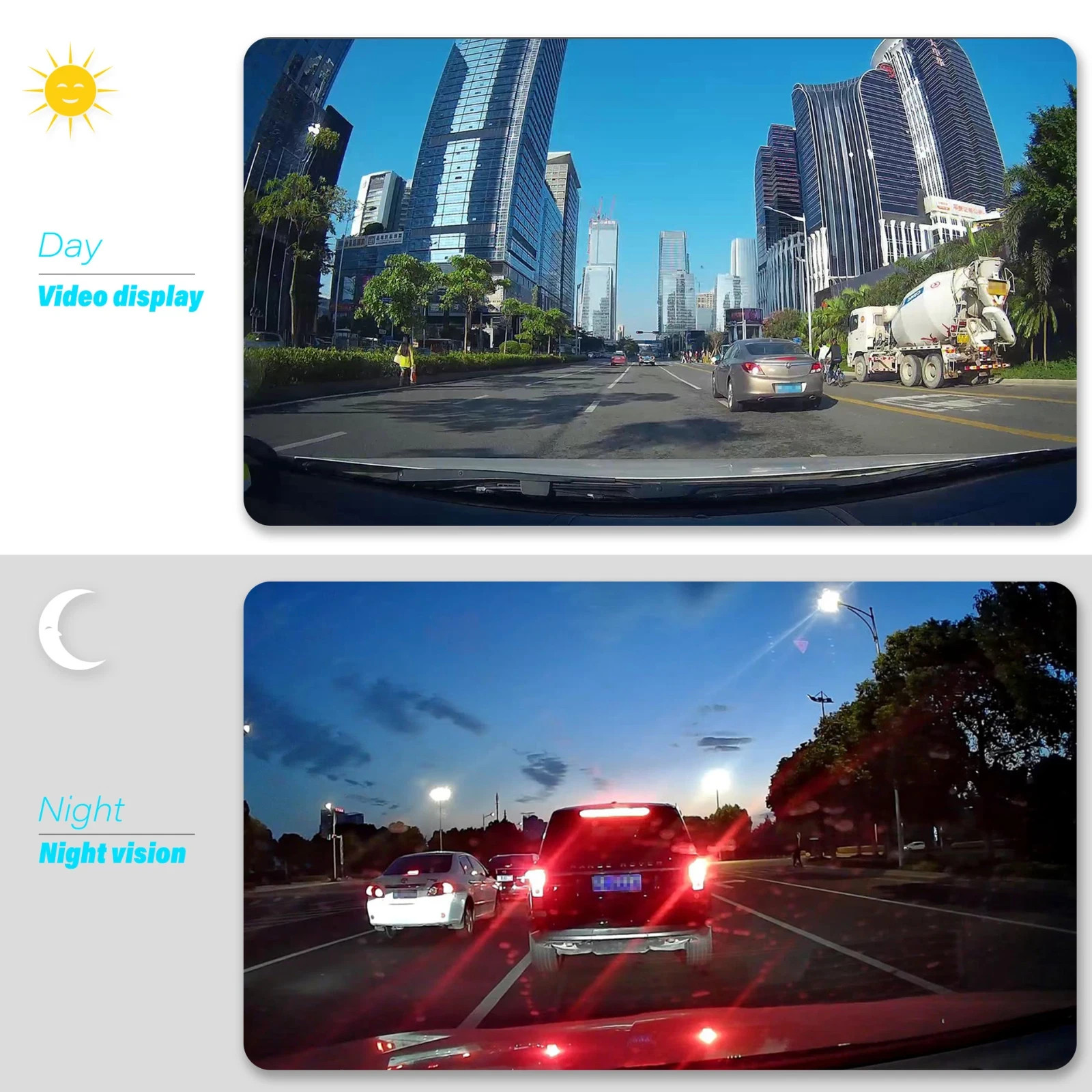 HD 1080P Car Dual Lens Dash Cam 4″ DVR Recorder Front & Rear Camera Night Vision