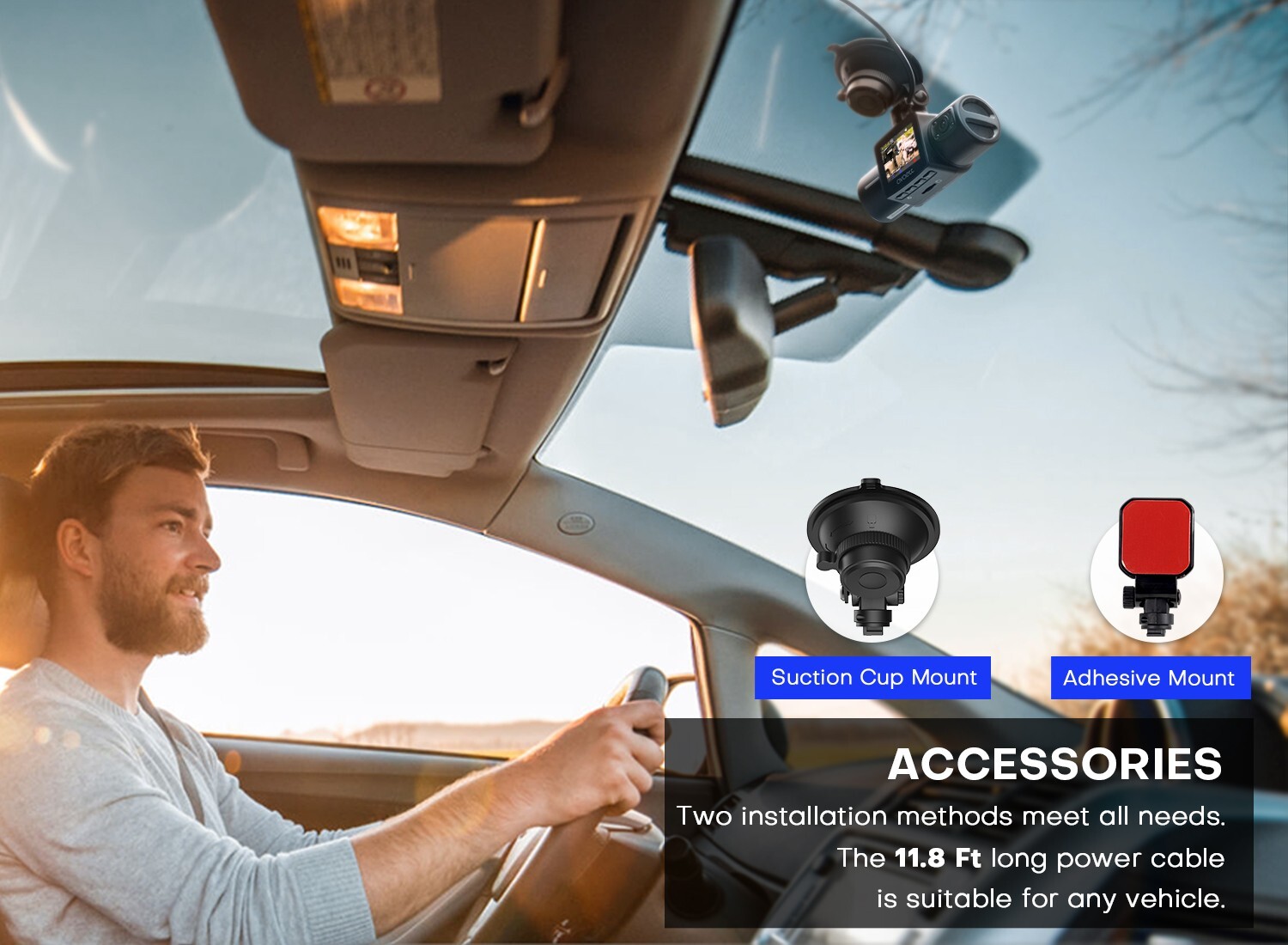 Avaett Dual Dash Cam Avaett Dash Cam Front and Inside, Built-in GPS and WiFi