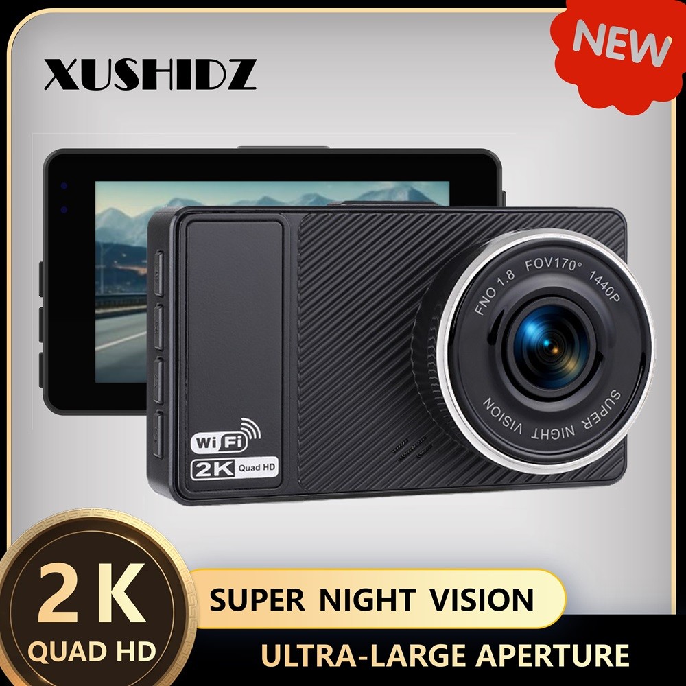 XUSHIDZ X18PRO 2K WiFi Dash Camera Dual-Channel Car DVR Night Vision Recorder