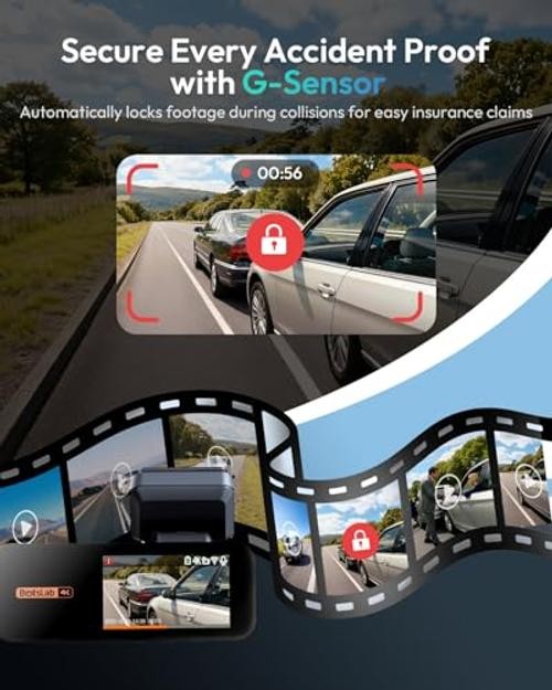 4K Dash Cam Front and Rear, 170° Ultra Wide Car Camera, Silver(No SD Card)
