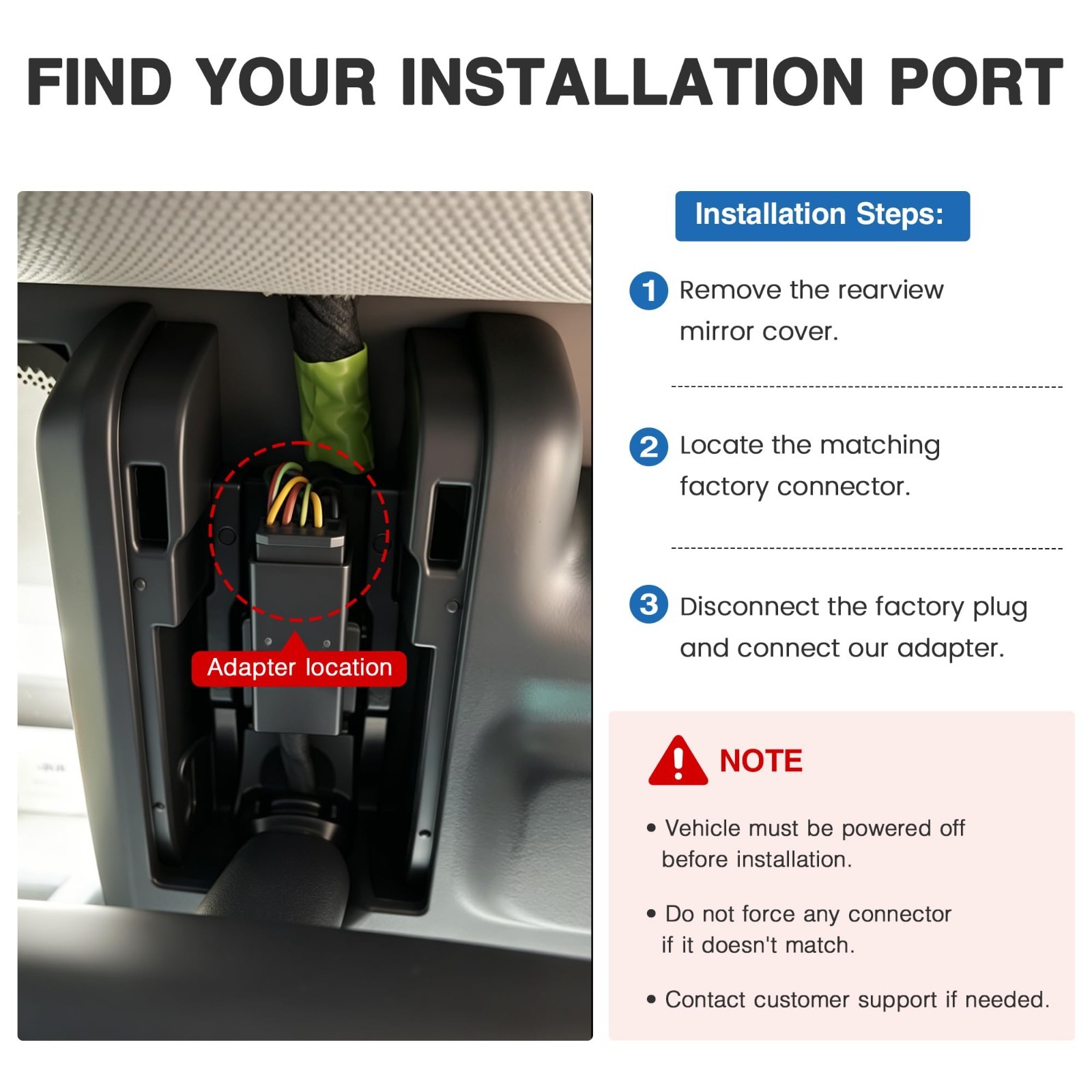 GPS Dash Cam Power Adapter 10Pin Connector Charger Cable for Chevy GMC Buick Equ