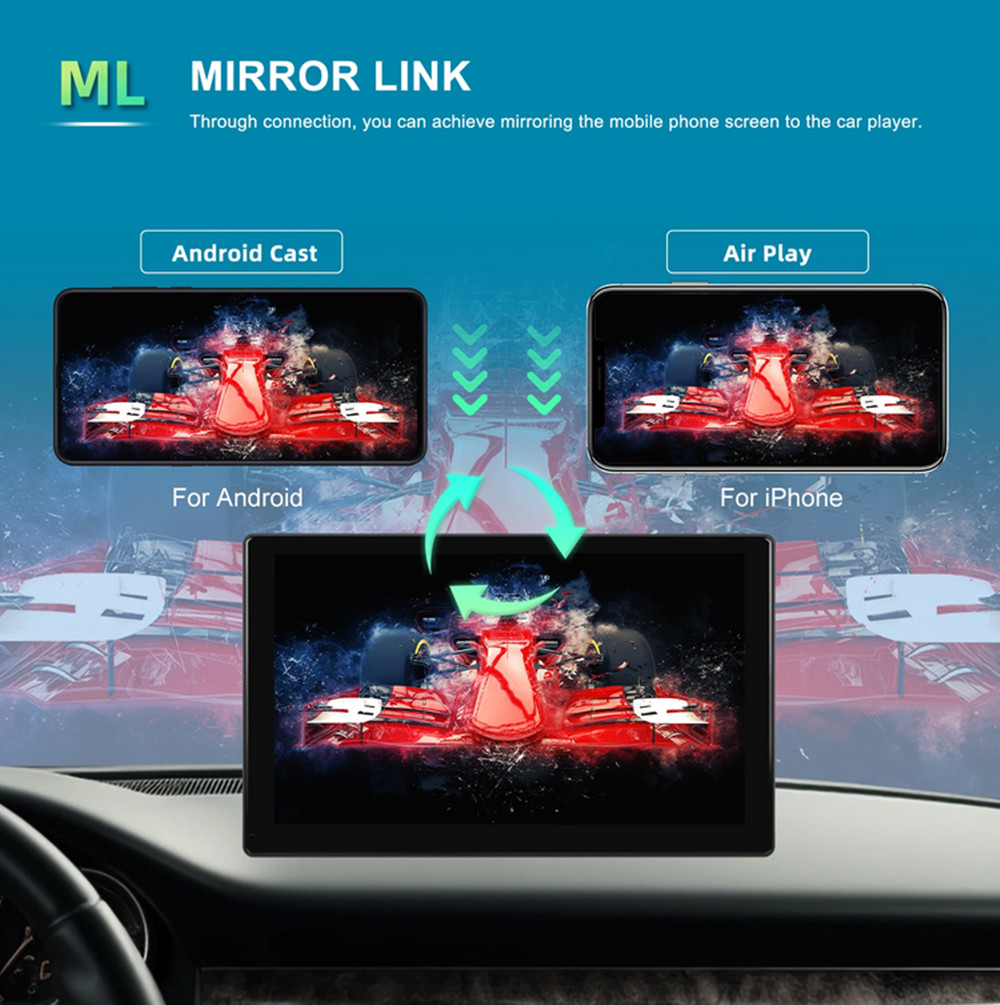 Car Dash Cam DVR Driving Video Recorder For Carplay Night Vision Mirror Link BT