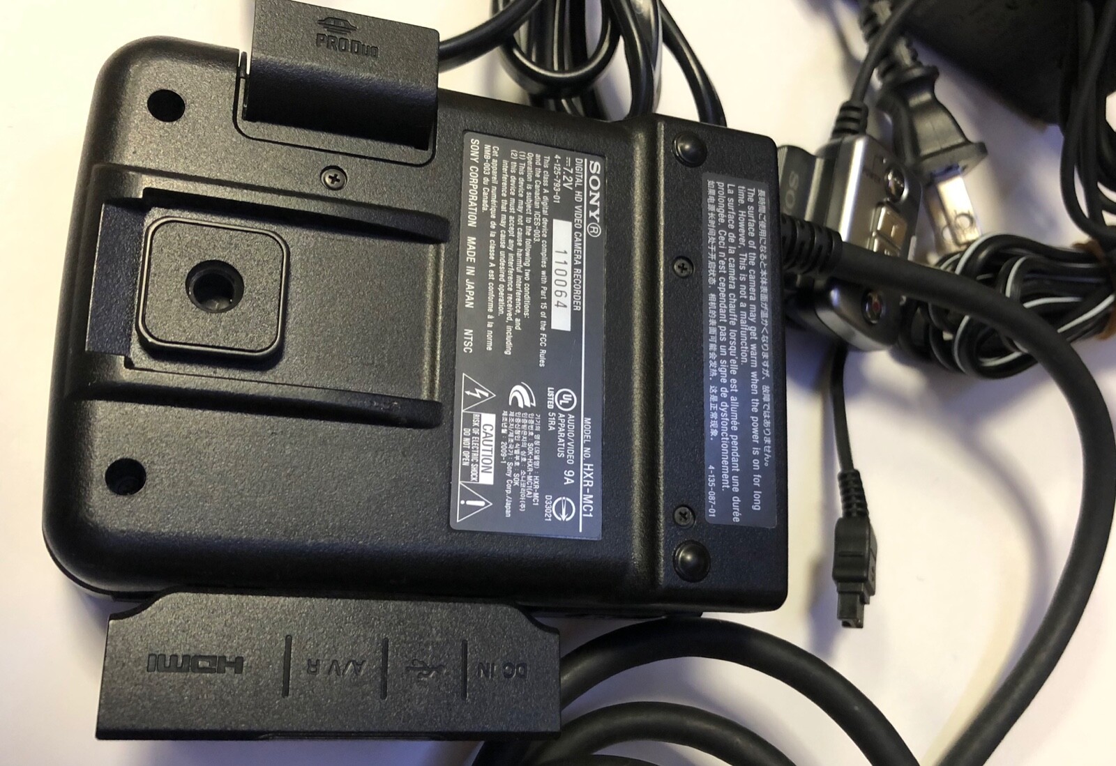 SONY HXR-MC1 HD CAR POLICE VIDEO DASH CRASH HELMET CAMERA RACING 1080P 10X ZOOM