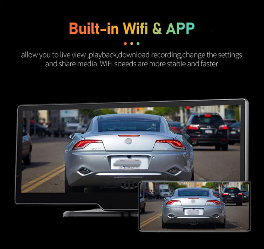 Car Dash Cam 4K Dashboard DVR Video Recorder For Carplay APP Control Bluetooth
