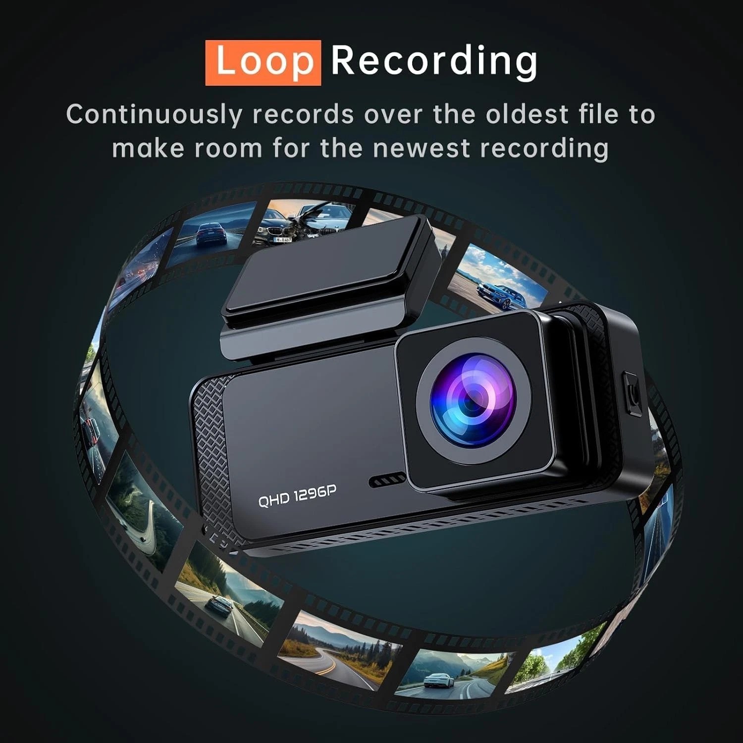 V300 1296P Front Dash Camera with Night Vision & 256GB Support for Safe Driving