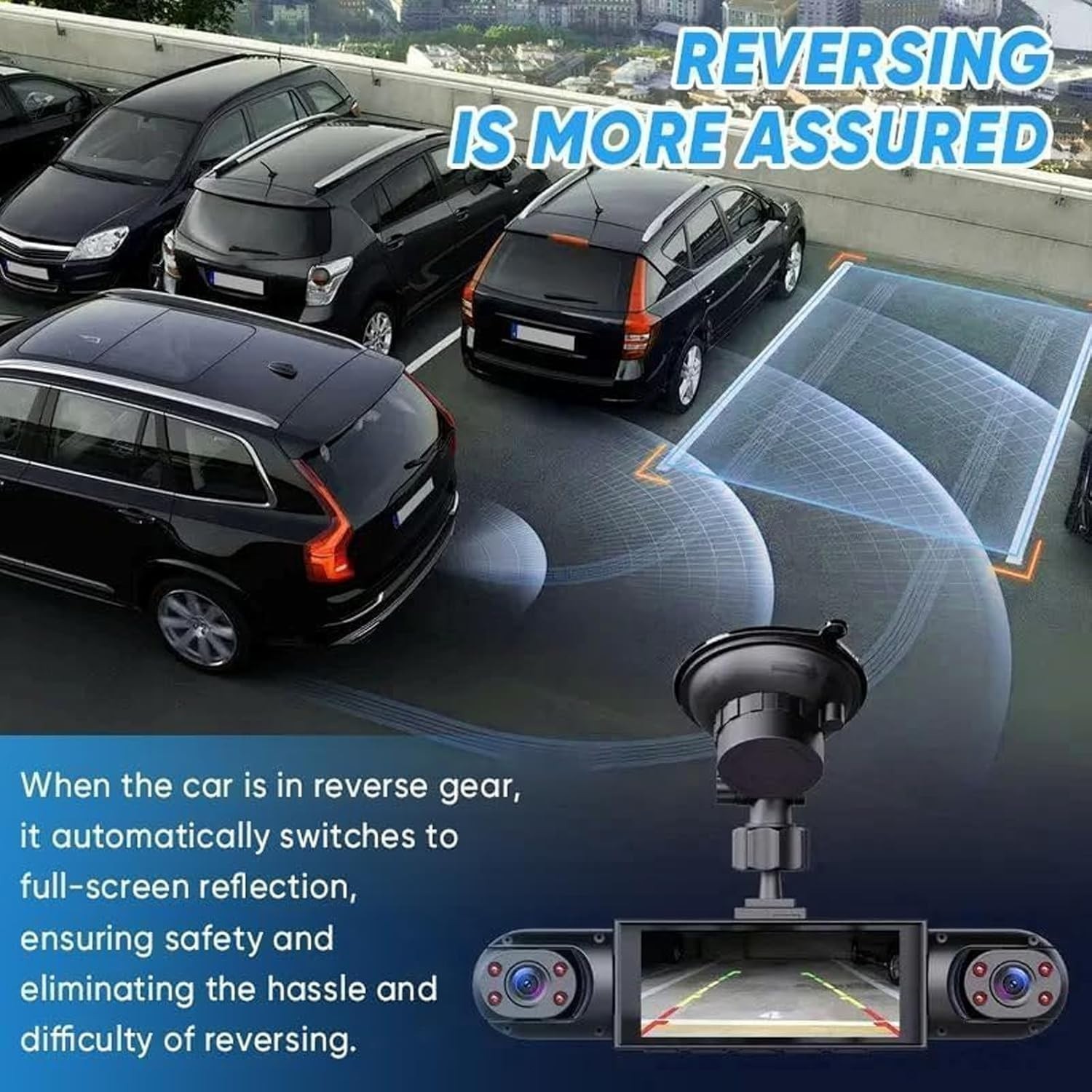 4 Channel 360° Front Rear Inside Car Dash Cam HD1080P Infrared Night Vision 32GB
