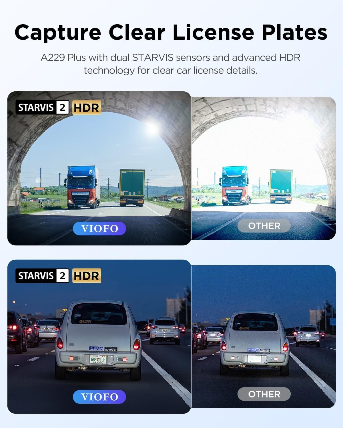 A229 Plus Dual STARVIS 2 Sensors Dash Cam | 1440P+1440P HDR