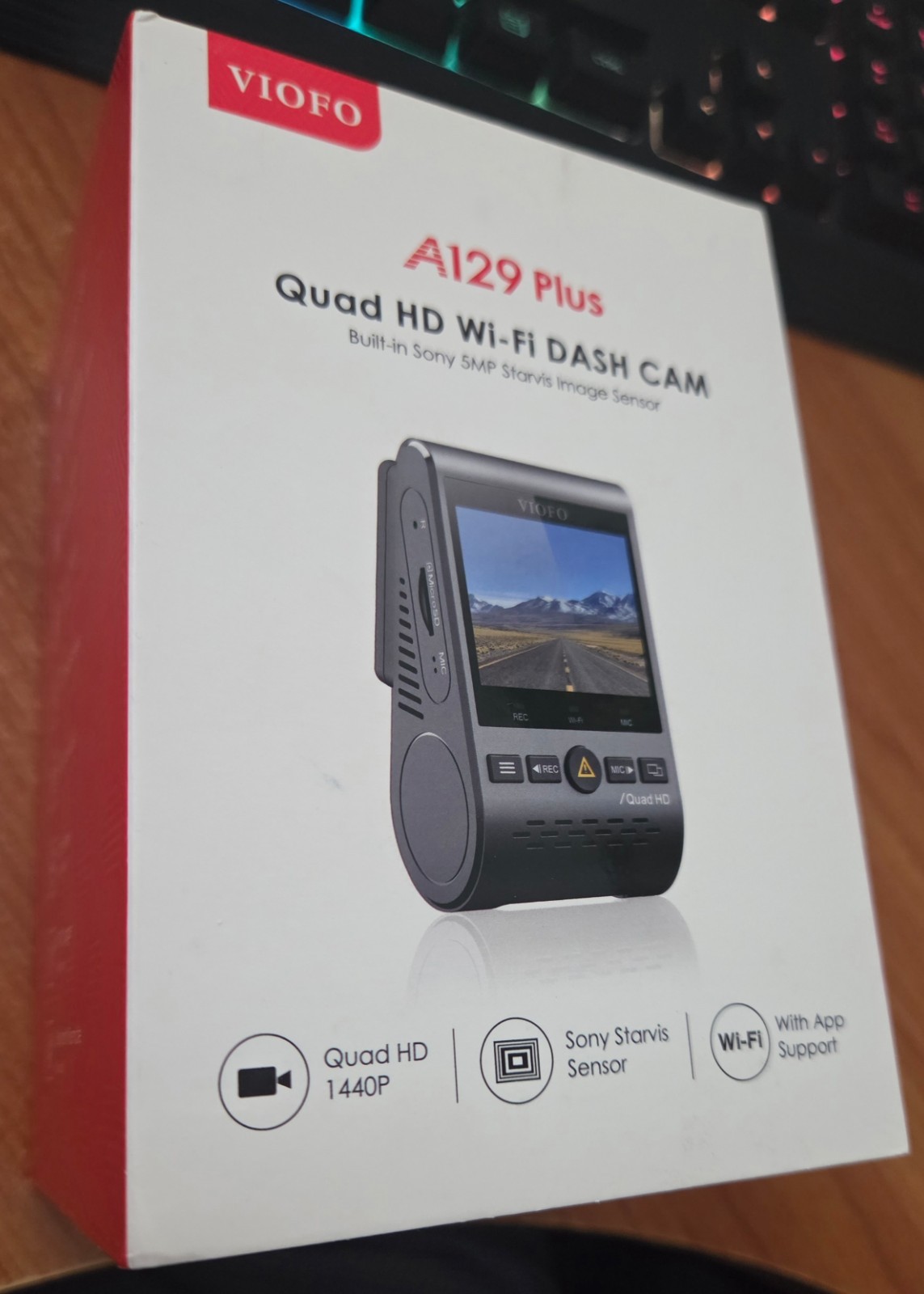 VIOFO A129 Plus Dash Cam 2K 1440P 60FPS with GPS Wi-Fi, 140° NEW IN BOX