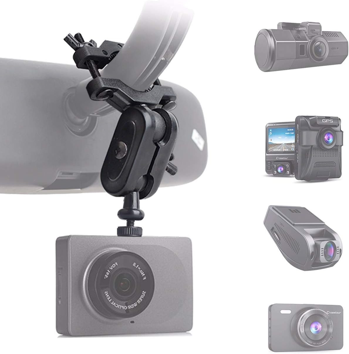 Universal Dash Cam Mount Rear View Mirror Holder with 16 Different Joints Compat