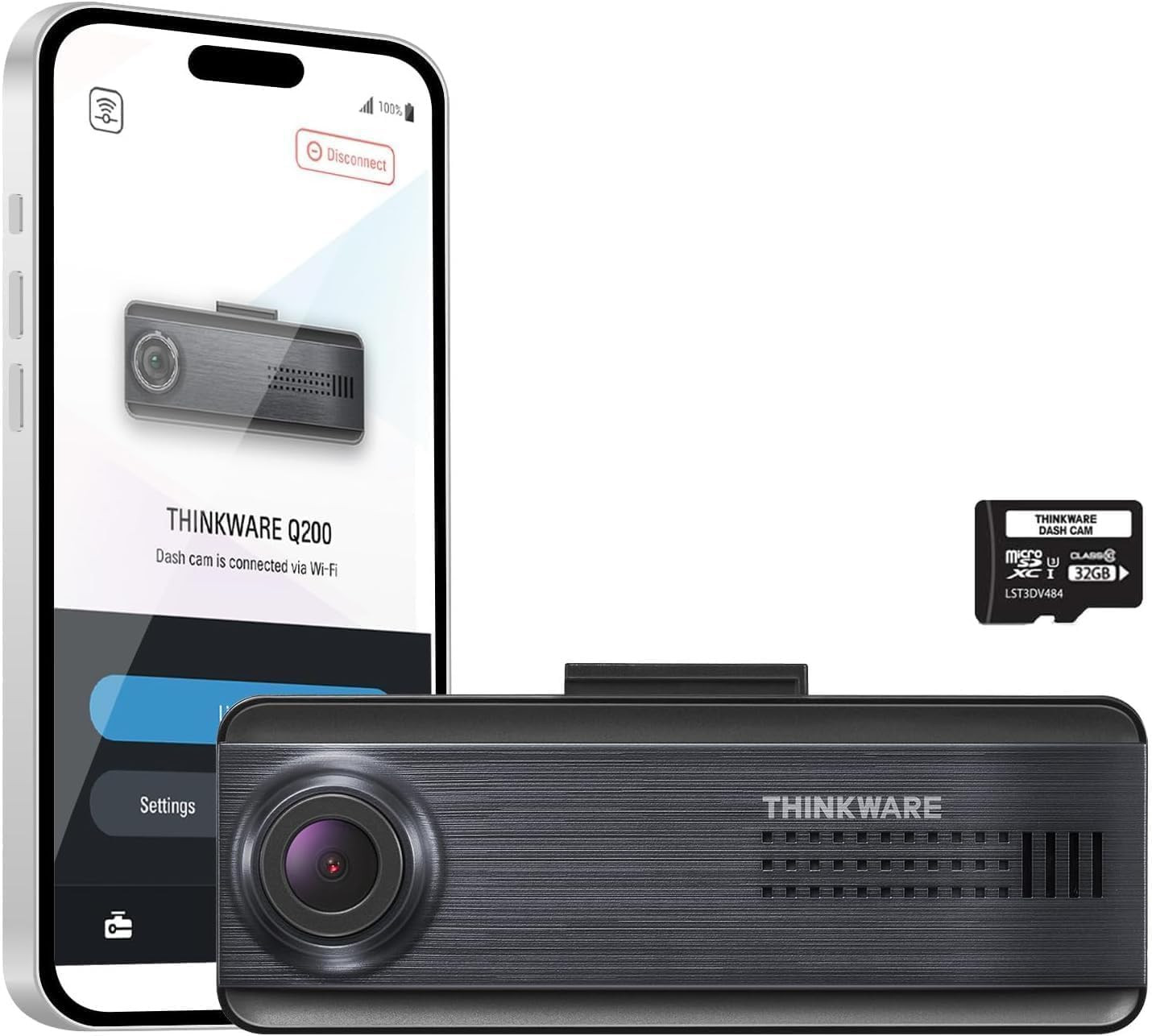 2K Front Dash Cam Night Vision Car Camera Video Recorder 1440p with 32GB MicroSD