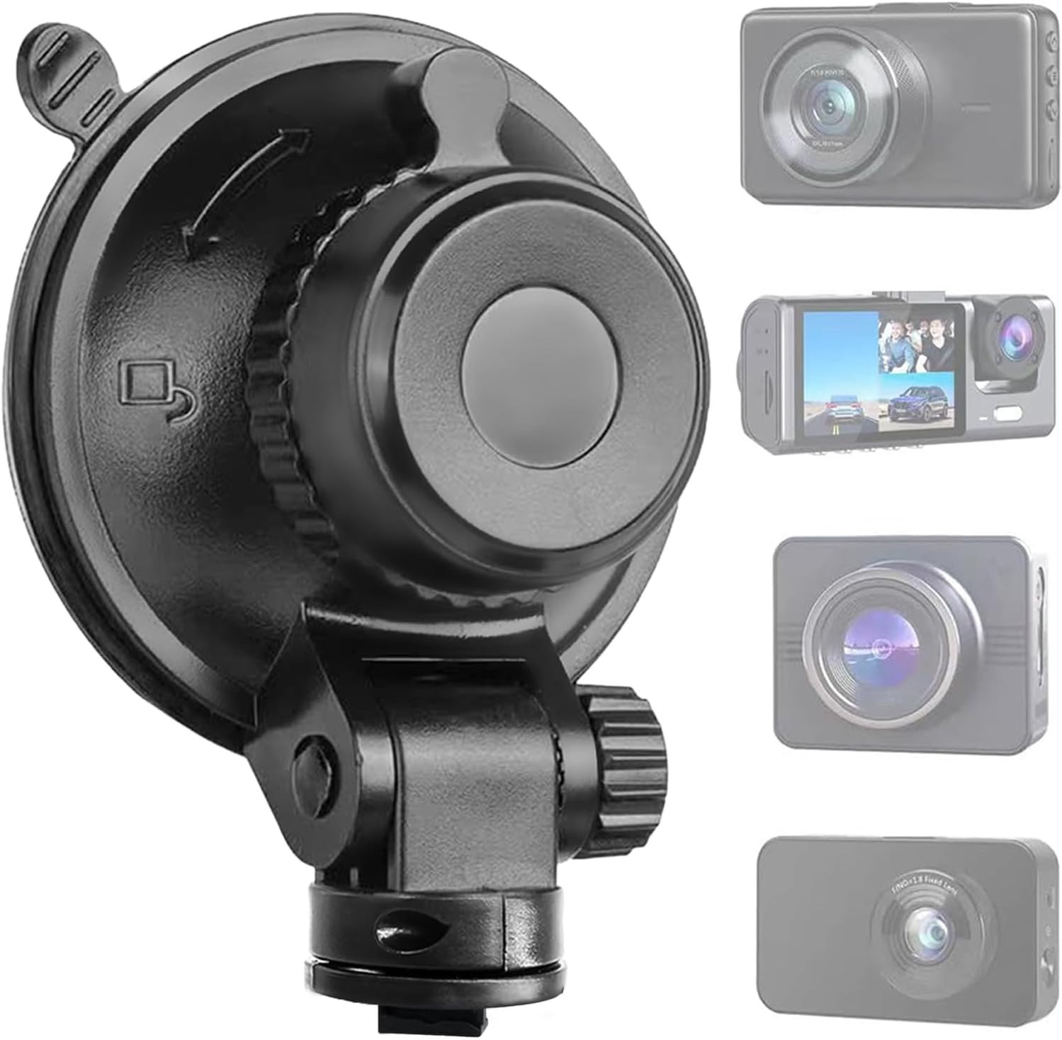 S503 Suction Cup Dash Cam Mount Holder (5Th Gen) with 3Pcs 360 Rotating Joints f