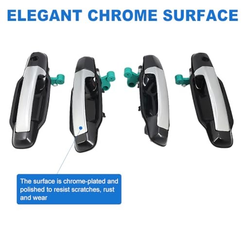 Exterior Door Handles Compatible with Kia Sorento 2003 Black with Chrome Level