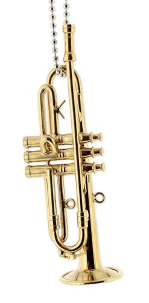 Gold 3.5″ Trumpet Piano Car Charm – Rearview Mirror Accessory