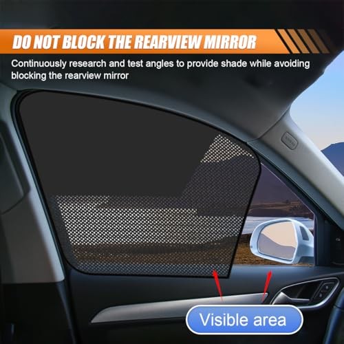 Car Front & Rear Side Window Sunshade, Magnetic Automotive Front & Rear (4PCS)