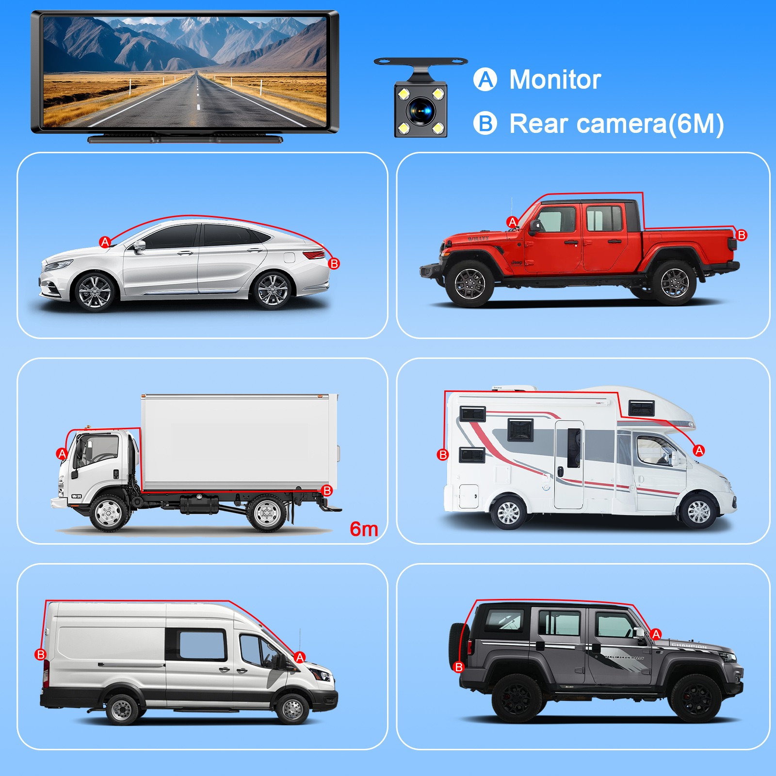 8.1” Portable Car Stereo Android Auto Apple Carplay Screen for Car with Camera