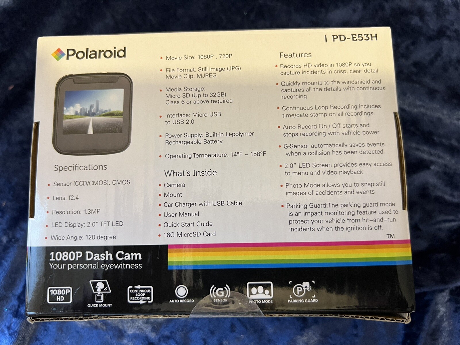 POLAROID 1080P HD DASH CAM NEW