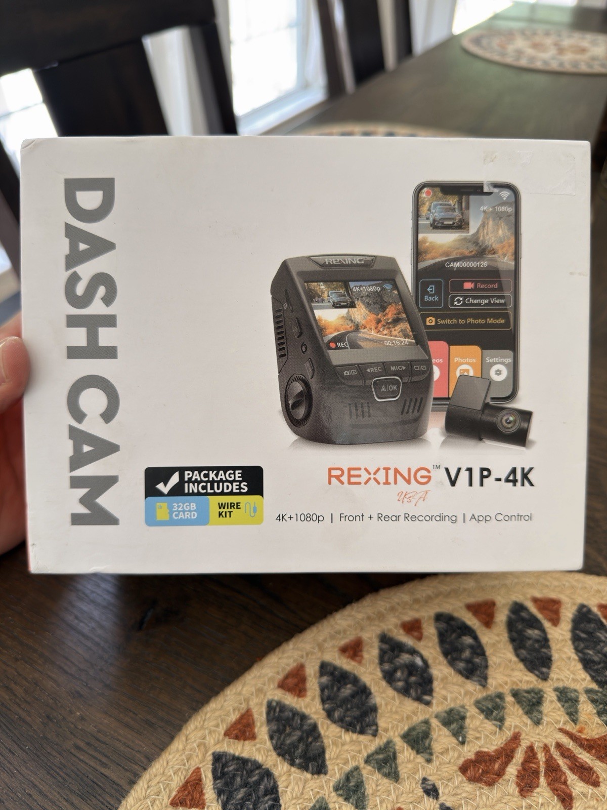 V1P 4K Dual Channel Dash Cam 4K+1080p w/Wi-Fi, 2.4” LCD, 170° Wide Angle🔥