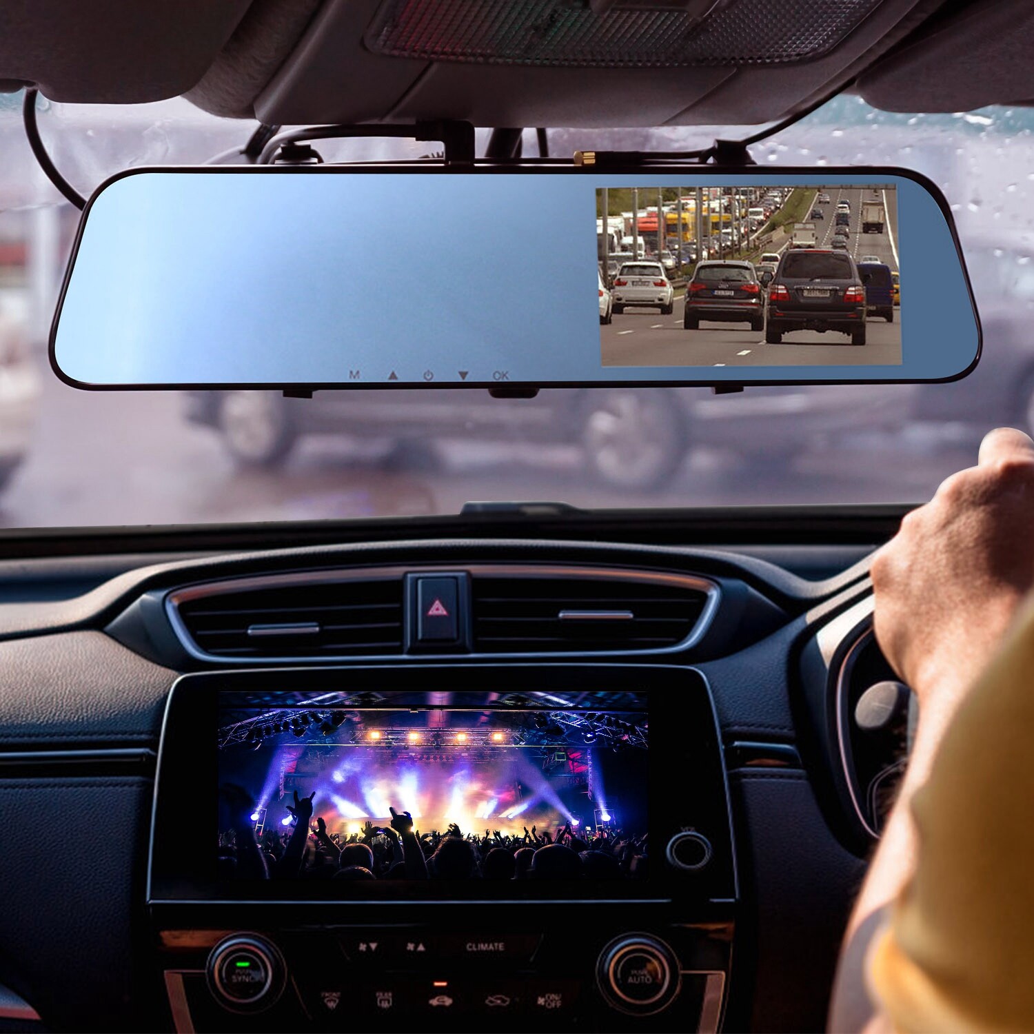 4.3″ Backup Camera Mirror Dual Lens G-sensor Dash Cam Front Rear View Reverse