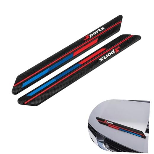 Car Side Body Anti-Collision Strips, Sport Style Front Rear Bumper 2 PCS Black