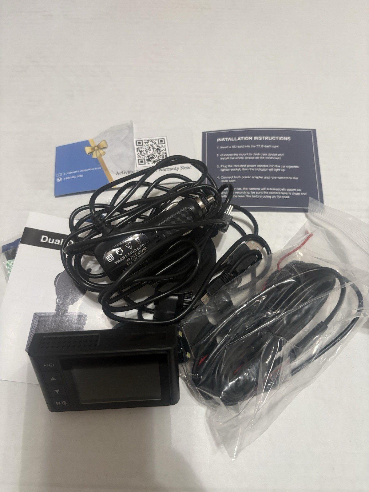 NEXPOW T7J6 Dual Dash Cam Front Rear Camera 1080P VGA Night Vision Loop Recordin