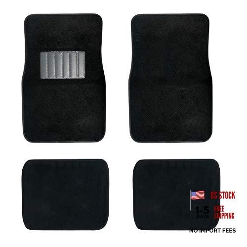 C.P.R. New Carpet Car Floor Mats – 4 Pc Set for Trucks SUVs with Heel Pad
