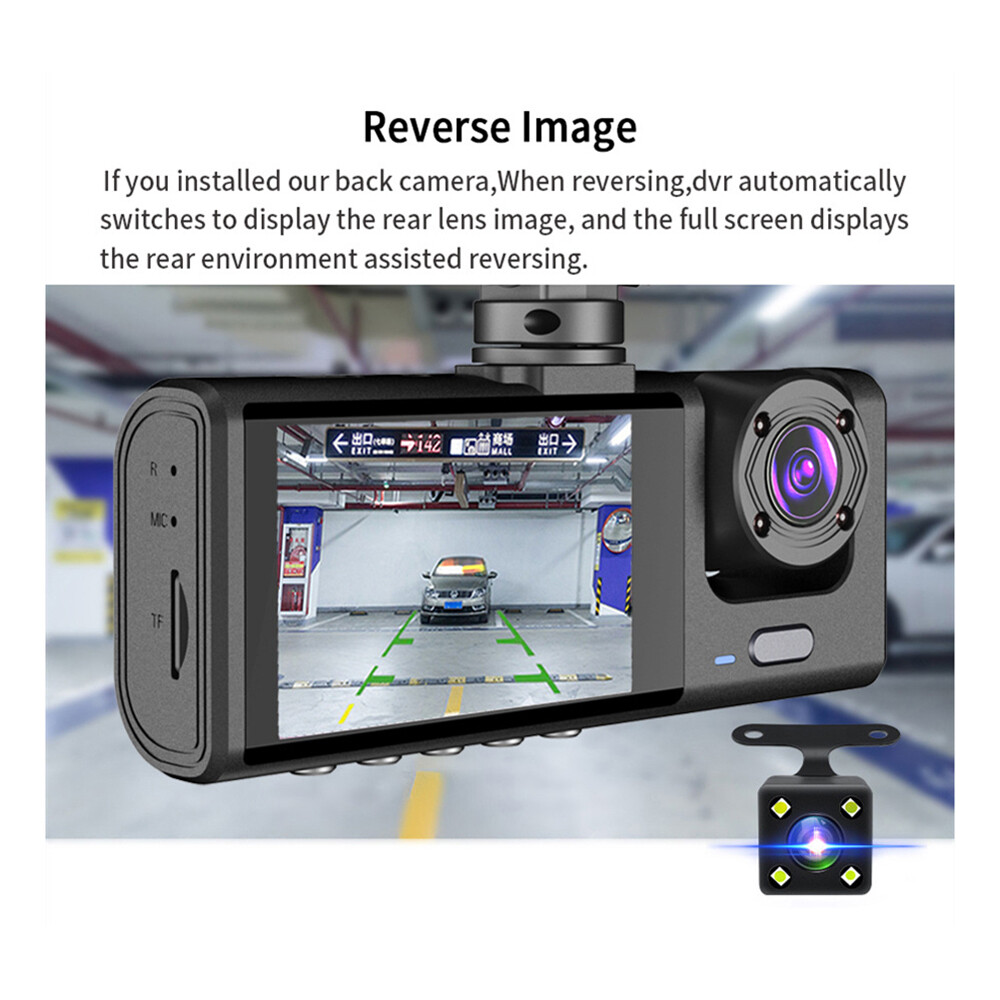 1080P HD Car Dual Lens Dash Cam Front Rear Inside Video Recorder Camera G-sensor