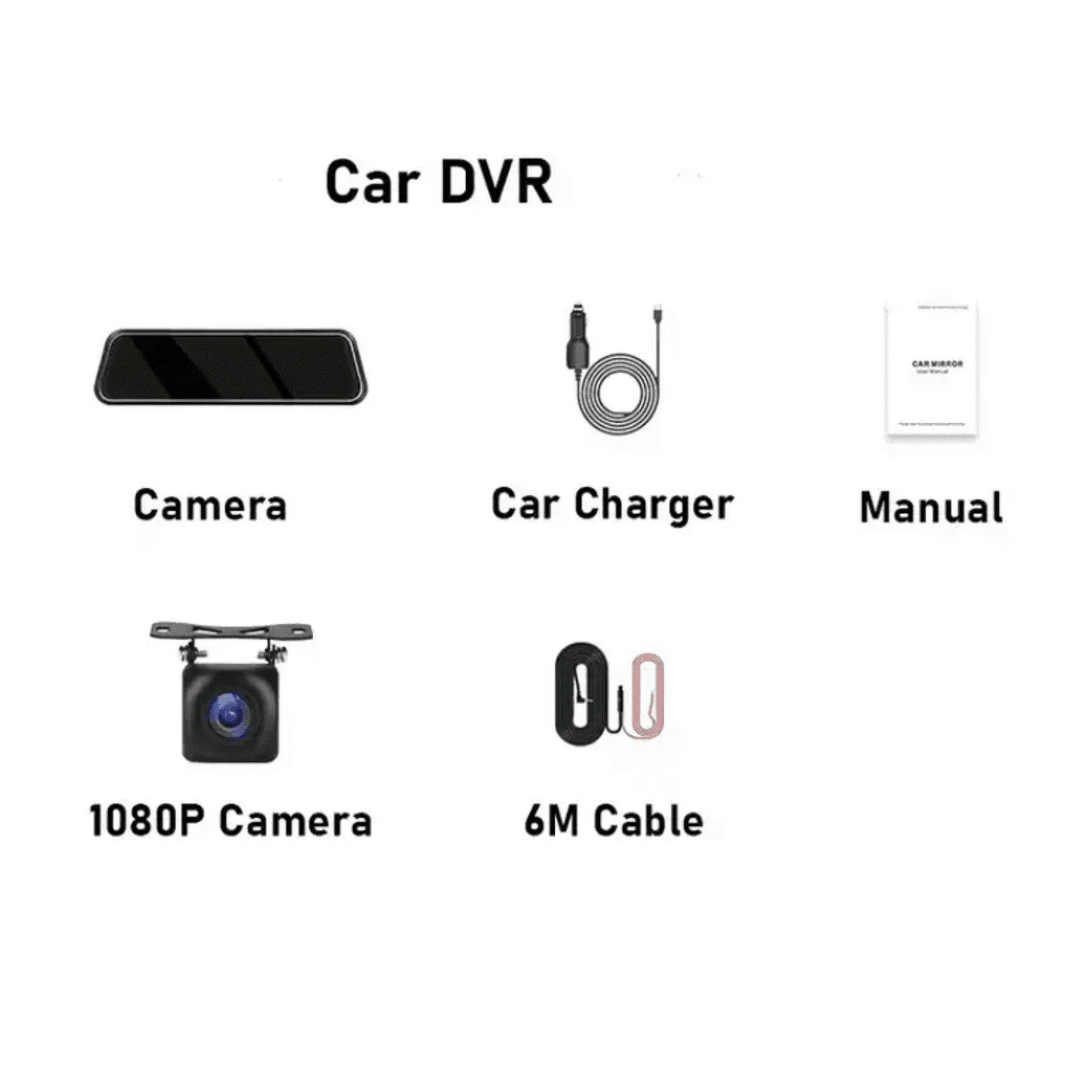 10” 1080P Mirror Dash-cam dual lens night vision G-Sensor front & rear-view