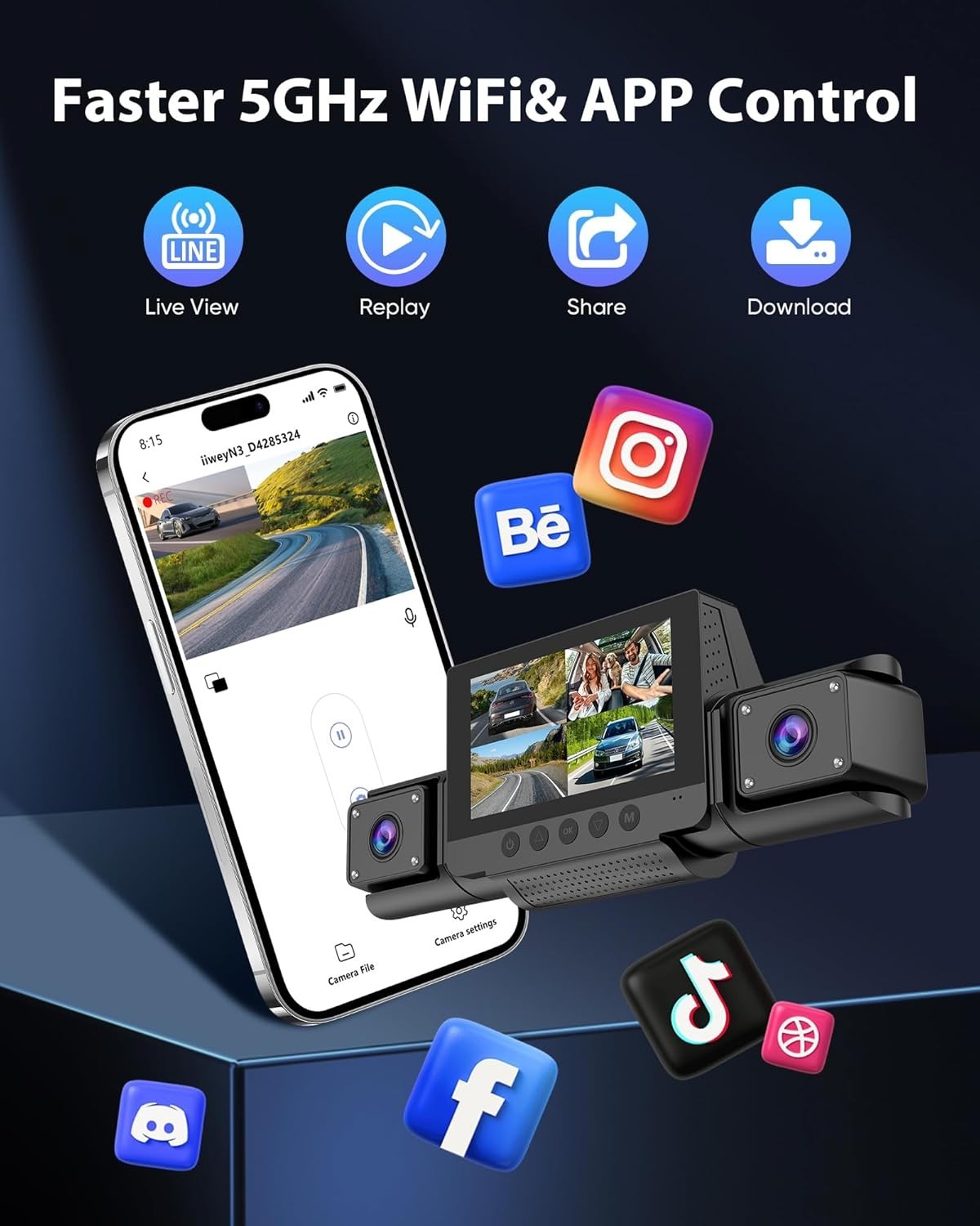 All-in-One 4 Channel Dash Cam with 360° View, GPS & Emergency Lock Features